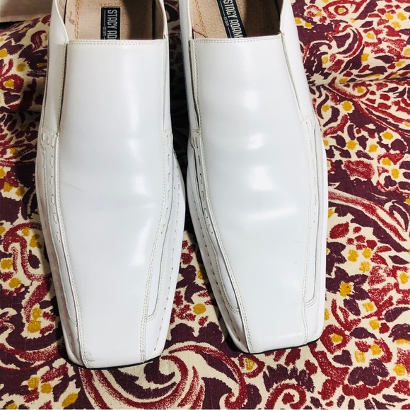 Stacy Adams White Slip On Dress Shoes Size 13 - Picture 3 of 9